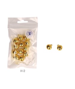 Grelots laiton 14 mm - sachet de 12 - coloris or ou argent or
