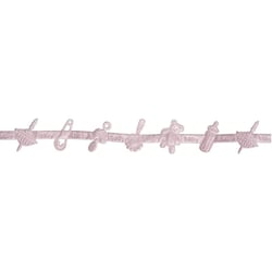 Ruban perforé av. motif en satin, Aiguille,rattle,nounoursetbiberon,sctLS4m, rose layette