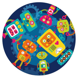 Disque gâteau Robot Party (19 cm)