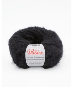 Pelote de laine et Mohair PHIL CHIC - 25gr - Phildar Noir