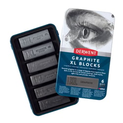 DERWENT - XL GRAPHITE - boîte métal 6 blocs graphite aquarellable