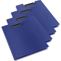 Porte-blocs - A4 - Avec rabats - Bleu - Clip métal - Lot de 4 - Rapesco