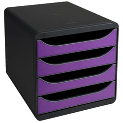 Module de classement Big Box 4 tiroirs Iderama - Violet - Exacompta