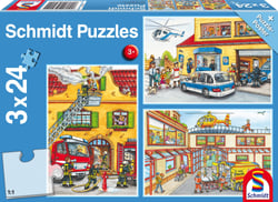 Puzzle 24 pièces - 3 Puzzles - Pompiers et Secours - Schmidt Spiele