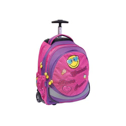 Sac à dos à roulettes Smiley Emoji 45 CM Cartable haut de gamme