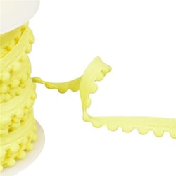Bobine 25m élastique à pompons jaune 13mm