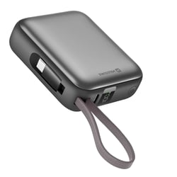 Swissten Batterie Externe 10000mAh 35W avec Câbles USB-C et Écran LCD Compact Argent