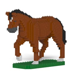 Cheval marron au pas Taille standard | JEKCA | 14 ans et +
