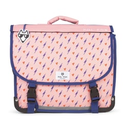 Cartable 38 cm – POL FOX HEART – Rose – Réversible – 2 compartiments