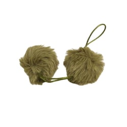 Pompon fourrure artificielle 50x60mm vert militaire