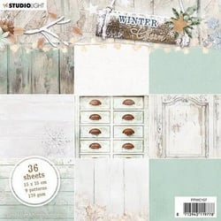 36 papiers fantaisies 15.2 x 15.2 cm scrapbooking Studiolight WINTER CHARM