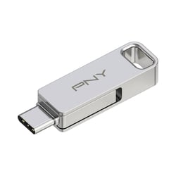 PNY Clé USB OTG 2 en 1 USB-A 3.2/USB-C Duo Link 128GB Argent