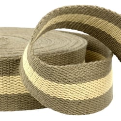 Film 25m sangle bicolore  30mm Kaki/Beige