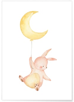 Poster Lapin Volant | A3 : 29,7x42cm