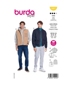 Patron Burda 5681 - Blouson et gilet taille n°FR 46-56