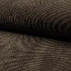 Tissu Velours côtelé lavé uni Marron foncé