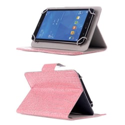 Housse Universelle Simili Peau Crocodile Tablette 7 Pouces Rabat Pression Rose YONIS