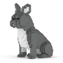 Chien Bouledogue Français assis bleu Taille standard | JEKCA | 14 ans et +