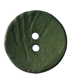 Carte de 1 bouton rond imitation bois 2 trous 30mm - Prym Vert Fonce