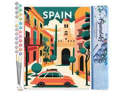Peinture par Numéro Figured'Art Affiche Vintage Séville - Activité Manuelle Kit de Loisir Créatif DIY Numéro d'Art Complet - 40x50cm sans châssis en bois