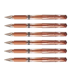 Lot de 6 stylos roller encre gel UNI-BALL Signo Broad UM153 - Bronze - Pointe large 1 mm