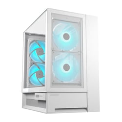 Boitier PC Gaming - Cougar Gaming - OMNYX - Blanc - Mid-Tower ATX - 4 Ventilateurs ARGB PWM - GPU Vertical jusqu’à 380 mm - Hub RGB