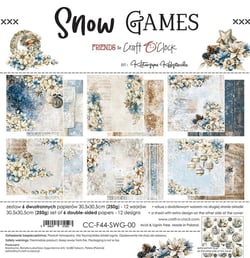6 papiers scrapbooking 30 x30 cm Craft O' Clock SNOW GAMES