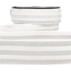 Elastique à rayures métal 40mm blanc/argent au mètre