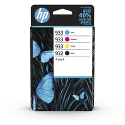 932/933 Pack de 4 cartouches d'encre Authentiques Noir, Cyan, Magenta, Jaune (6ZC71AE) pour  OfficeJet 6700, 7110, 7610