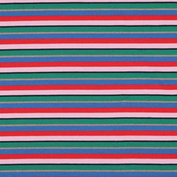 Tissu Jersey Bord Côte rayé Zalya sur fond Multicolore - Au mètre