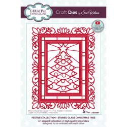 Matrices de découpe - Vitrail sapin de Noël - 5 dies - Creative Expressions