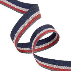 Sergé à rayures / stripes marine 15mm au mètre