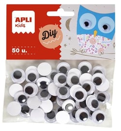 SACH 50 YEUX MOBILES ADH NOIR ROND 15MM
