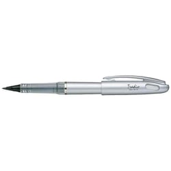 Lot de 12 feutres plume - PENTEL - Tradio TRJ74 - Corps gris alu - Encre noire