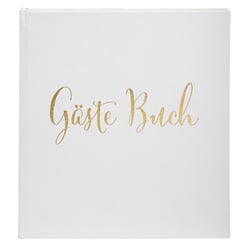 Livre d'or 140 pages tranche or Allemand - Blanc - Exacompta