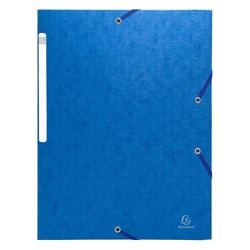 Chemise 3 rabats à élastiques Maxi Capacity carte lustrée 600g/m2 Scotten ®- A4 - Bleu - x 25 - Exacompta
