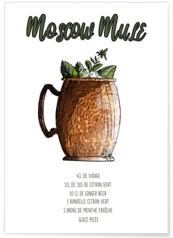 Affiche Cocktail Moscow Mule | A3 : 29,7x42cm