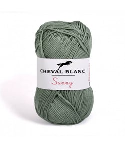 Pelote de coton à tricoter SUNNY UNI - Cheval blanc - PPSC 152 Vert