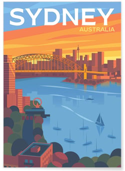 Affiche ville Sydney 3 | A3 : 29,7x42cm