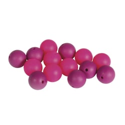 Perles en silicone Idéal attache tétine Bébé 15mm 14 pièces - rose foncé