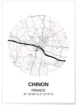 Affiche Carte Chinon | A3 : 29,7x42cm