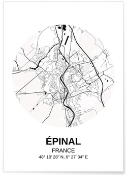 Affiche Carte Épinal | A3 : 29,7x42cm