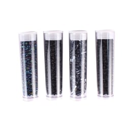 MégaCréa DIY - Perle Rocaille tubes 8 g Noir 4 pièces