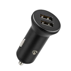 Nedis Chargeur Voiture avec 2 Ports de Sorties USB-A 24W Charge Rapide Noir