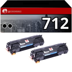 Pack 2 Toners compatible CANON 712 noir - 123CONSOMMABLES