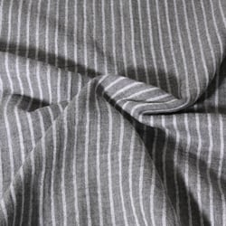 Tissu Double gaze de Coton Poppy Rayé blanc sur fond Gris