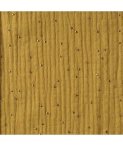 TISSU GLIT DOUBLE GAZE PAILLETE OR de 140 cm de largeur Moutarde/or Jaune vendu par 50 cm