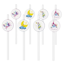 Paille - lot de 8 - licornes