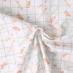 Tissu Coton imprimé  Graphika papeterie pop sur fond Blanc - Au mètre