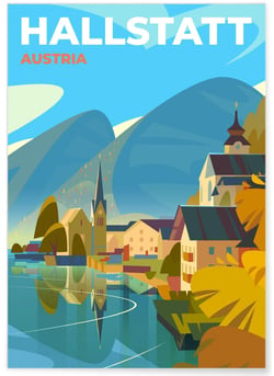 Affiche Autriche - Hallstatt | A3 : 29,7x42cm